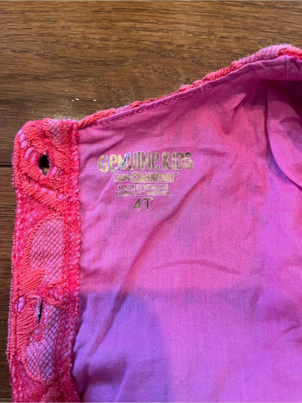 OshKosh B'gosh Hot Pink Floral Eyelet Ruffle Dress